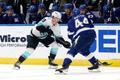 NHL: Seattle Kraken at Tampa Bay Lightning, Ryan Donato (9)  - Jan Rutta (44)