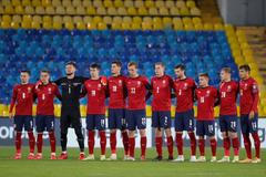 Český tým před zápasem skupiny E kvalifikace MS Bělorusko - Česko