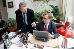 Václav Havel a jeho mluvčí Ladislav Špaček