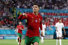 fotbal, Euro 2020, Portugalsko - Francie, Cristiano Ronaldo, gól, radost