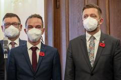 Spolu, Piráti, STAN, PirStan, KDU-ČSL, ODS, TOP 09, koalice, koaliční smlouva, podpis, dohoda, vláda, Petr Fiala, Vít Rakušan, Markéta Pekarová Adamová, Marian Jurečka, Ivan Bartoš