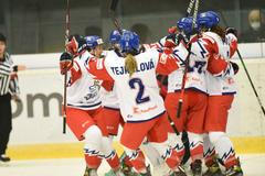 hokej, kvalifikace OH, Česko - Norsko, radost českých hokejistek