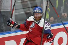 Jakub Voráček slaví v zápase Česko - Lotyšsko na MS 2019