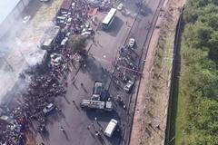 Požár cisterny v hlavním městě Sierry Leone