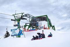 Koronavirus, leden 2021 - prázdné sjezdovky v Krušných horách, Klínovec