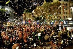 Oslava konce protikoronavirových restrikcí v centru Stockholmu 29.září.