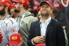 hokej, extraliga 2021/2022, finále, 6. zápas, Sparta - Třinec, oslavy Třince