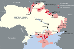 28. února 2022: Mapa bojů na Ukrajině
