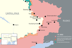1. září 2022: Mapa bojů na Ukrajině
