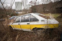 Opuštěné Tatry T613 a další auta, Na Kindlovce, vrakoviště, autodílna