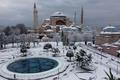 Sníh, Turecko, Istanbul, Hagia Sophia