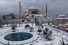 Sníh, Turecko, Istanbul, Hagia Sophia