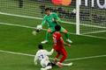 Real - Liverpool, Finále Ligy mistrů 2022 (Salah, Courtois)