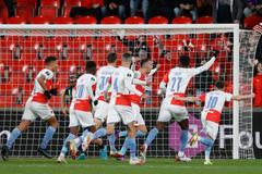 Slávisté slaví první gól v odvetě 2. kola EKL Slavia - Fenerbahce