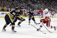 hokej, NHL 2021/2022, Pittsburgh Penguins - Detroit Red Wings, Filip Zadina