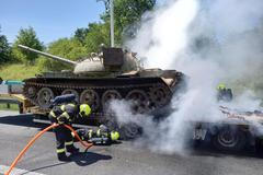 Tank požár pražský okruh