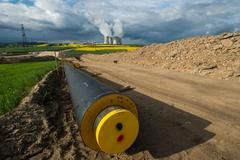 Stavba horkovodu z Temelína do Českých Budějovic