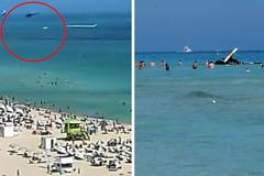Vrtulník havaroval jen několik desítek metrů od břehu slavné pláže. Nehodu zachytily kamery