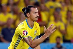 fotbal, ME 2016, EURO, Švédsko - Belgie, Zlatan Ibrahimovic