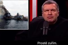 "Jak jste, sakra, mohli dopustit potopení lodi Moskva?" Putinův moderátor zuřil