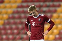 fotbal, Evropská konferenční liga 2021/2022, play off, Sparta - Partizan Bělehrad, Adam Karabec