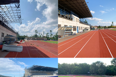 Atletický stadion v Hodoníně po tornádu v roce 2021