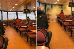 Během vlnobití na Labi vlna rozbila okna trajektu