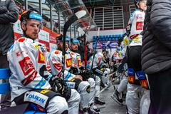 Střídačka hokejové Sparty v zápase extraligy