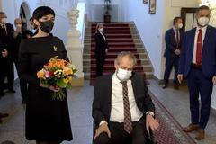 Prezidenta Miloše Zemana přivítala v Poslanecké sněmovně Markéta Pekarová Adamová (TOP 09)