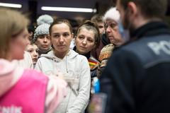 Ukrajinští uprchlíci v Kongresové centrum v Praze - uprchlické centrum