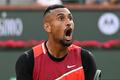 Nick Kyrgios v zápase s Rafaelem Nadalem v Indian Wells 2022