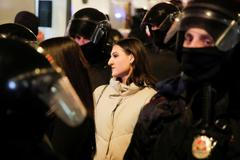 Rusko Ukrajina Petrohrad demonstrace zatýkání protest