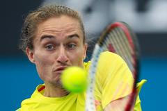 Ukrajinský tenista Alexandr Dolgopolov na turnaji v Brisbane