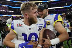 americký fotbal, NFL - Super Bowl LVI, Los Angeles Rams - Cincinnati Bengals, Cooper Kupp a Matthew Stafford