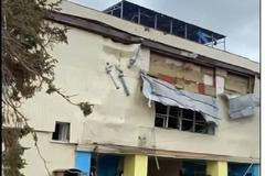 Poničený stadion v Černihivu