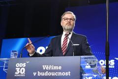 Předseda ODS a premiér Petr Fiala na zahájení kongresu v dubnu 2022