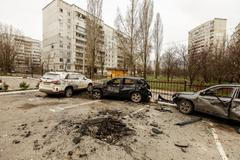 Foto / 16. 4. 2022 / Martin Kuba / Ukrajina / Charkov / Saltivka / Bombardování, sídliště, dům, domy, trosky, ostřelování, válečné škody, civilní oblast