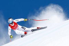 Ester Ledecká na trati sjezdu na ZOH 2022 v Pekingu