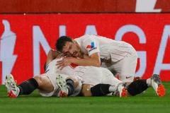 Radost hráčů Sevilly - ilustrační foto