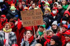 Belgie brusel učitelé protest