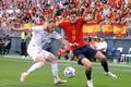 fotbal, Liga národů 2022, Španělsko - Česko, Vladimír Coufal, Marcos Alonso