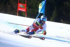 Marco Odermatt při obřím slalomu v závodě SP v Kranjské Goře