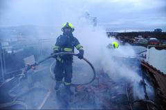 požár přípotoční hasiči ilustrace ilustrační