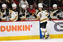 hokej, NHL 2021/2022, Boston Bruins at Washington Capitals, David Pastrňák, radost