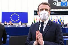 Emmanuel Macron na půdě Evropského parlamentu