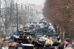 Foto / Buča / Zničené tanky / Ukrajina / 1. 3. 2022