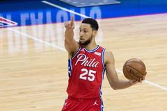Ben Simmons v dresu klubu NBA Philadelphia 76ers