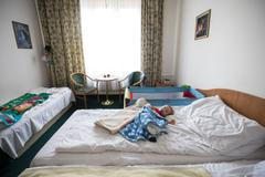 Ukrajinští uprchlíci v hotelu Legie v Praze