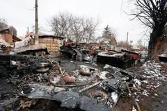 Foto / Buča / Zničené tanky / Ukrajina / 1. 3. 2022