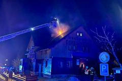 Horní Malá Úpa  - požár penzionu Lesní zátiší